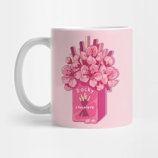 The cute pink sakura flowers and the japanese sweets Mug